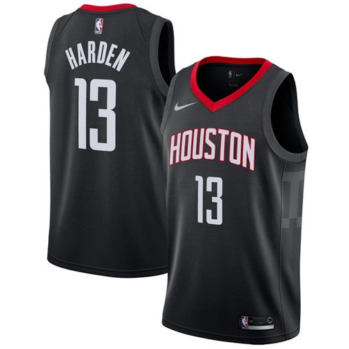 Men's Nike Houston Rockets #13 James Harden Black NBA Swingman Statement Stitched Jersey
